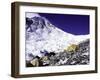 Advanced Base Camp with the Summit of Mt. Everest on Everest North Side, Tibet-Michael Brown-Framed Premium Photographic Print