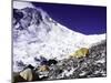 Advanced Base Camp with the Summit of Mt. Everest on Everest North Side, Tibet-Michael Brown-Mounted Premium Photographic Print