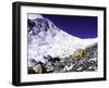 Advanced Base Camp with the Summit of Mt. Everest on Everest North Side, Tibet-Michael Brown-Framed Photographic Print