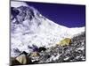 Advanced Base Camp with the Summit of Mt. Everest on Everest North Side, Tibet-Michael Brown-Mounted Photographic Print