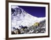 Advanced Base Camp with the Summit of Mt. Everest on Everest North Side, Tibet-Michael Brown-Framed Photographic Print