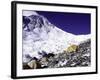 Advanced Base Camp with the Summit of Mt. Everest on Everest North Side, Tibet-Michael Brown-Framed Photographic Print