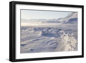 Adventdalen Valley, Frozen Sea Ice of Adventfjorden (Advent Bay), Svalbard-Stephen Studd-Framed Photographic Print