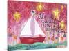 Adventure Awaits - Sailboat-Jennifer McCully-Stretched Canvas