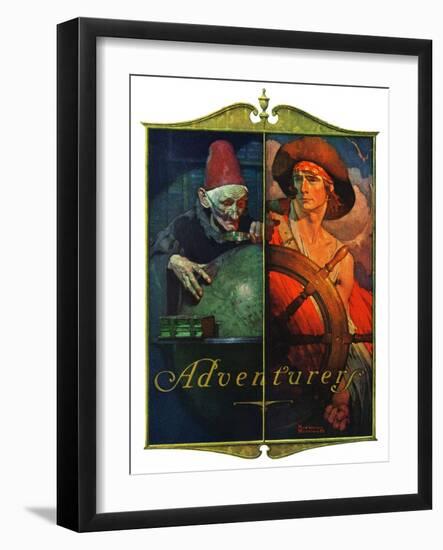 "Adventurers", April 14,1928-Norman Rockwell-Framed Giclee Print