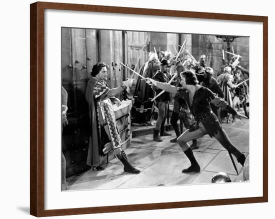 Adventures Of Robin Hood, Basil Rathbone, Errol Flynn, 1938-null-Framed Photo