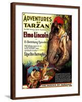 Adventures of Tarzan, Elmo Lincoln, 1921-null-Framed Art Print