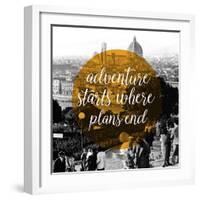 Advernture Starts Where Plans End-null-Framed Giclee Print