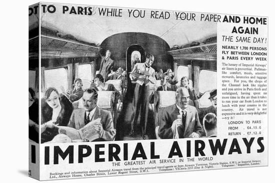 Advert, Air to Paris 1934-null-Stretched Canvas