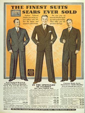 Advert for American Men's Suits, Page from the Sears, Roebuck Catalogue of  1931-32' Giclee Print | AllPosters.com