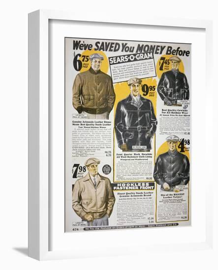 Advert for American Menswear, Page from the Sears, Roebuck Catalogue of 1931-32-null-Framed Giclee Print