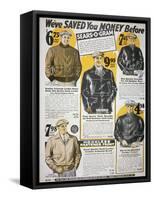 Advert for American Menswear, Page from the Sears, Roebuck Catalogue of 1931-32-null-Framed Stretched Canvas