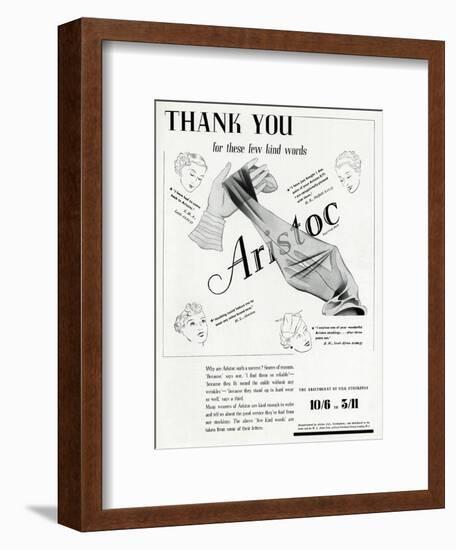 Advert for Aristoc Stockings 1936-null-Framed Art Print