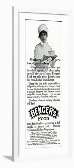 Advert for Benger Food for Mother's and Babies 1916-null-Framed Art Print