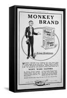 Advert for Brooke's Monkey Brand Soap, 1918-null-Framed Stretched Canvas