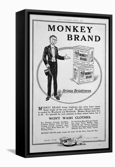 Advert for Brooke's Monkey Brand Soap, 1918-null-Framed Stretched Canvas