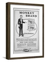 Advert for Brooke's Monkey Brand Soap, 1918-null-Framed Giclee Print