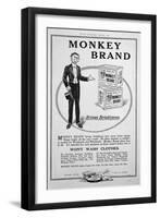 Advert for Brooke's Monkey Brand Soap, 1918-null-Framed Giclee Print