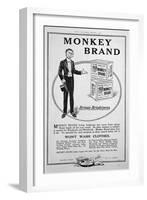 Advert for Brooke's Monkey Brand Soap, 1918-null-Framed Giclee Print