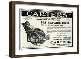 Advert for Carters Self-Propelling Chair 1915-null-Framed Art Print