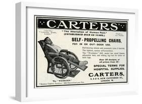 Advert for Carters Self-Propelling Chair 1915-null-Framed Art Print