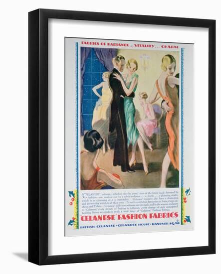 Advert for Celanese Fashion Fabrics, 1928-null-Framed Giclee Print