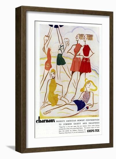 Advert for Charnaux Women's Beachwear 1935-null-Framed Art Print