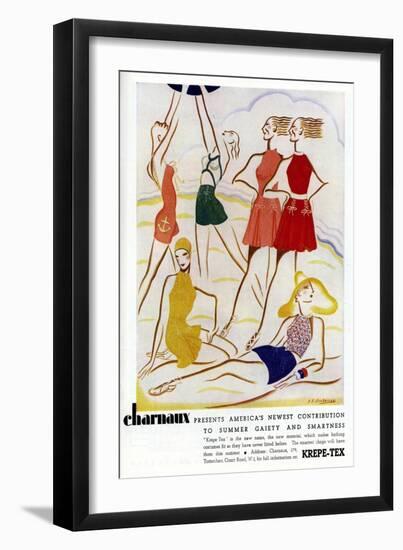 Advert for Charnaux Women's Beachwear 1935-null-Framed Art Print