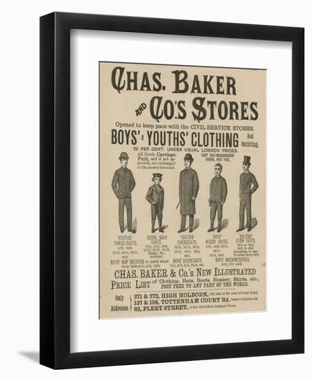 Advert for Chas Baker and Co's Stores-null-Framed Giclee Print