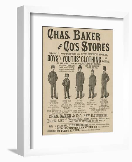 Advert for Chas Baker and Co's Stores-null-Framed Giclee Print