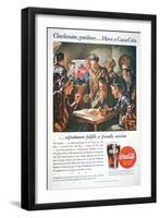 Advert for Coca-Cola Featuring American Airmen at Ease, 1945-null-Framed Giclee Print