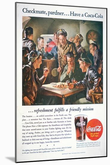 Advert for Coca-Cola Featuring American Airmen at Ease, 1945-null-Mounted Giclee Print