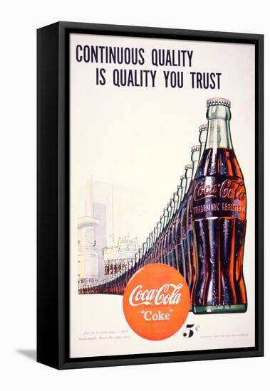 Advert for Coco-Cola, 1947-null-Framed Stretched Canvas