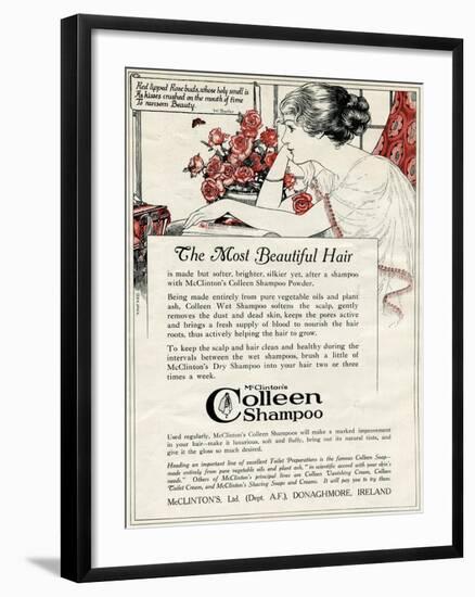 Advert for Colleen Shampoo 1918-null-Framed Art Print