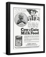 Advert for Cow and Gate Formula Milk Food 1928-null-Framed Art Print