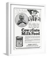 Advert for Cow and Gate Formula Milk Food 1928-null-Framed Art Print