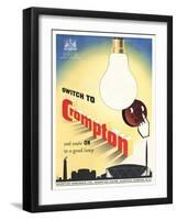 Advert for 'Crompton' Lightbulbs-null-Framed Giclee Print