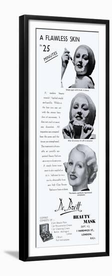 Advert for de Bret Beauty Masks 1934-null-Framed Premium Giclee Print