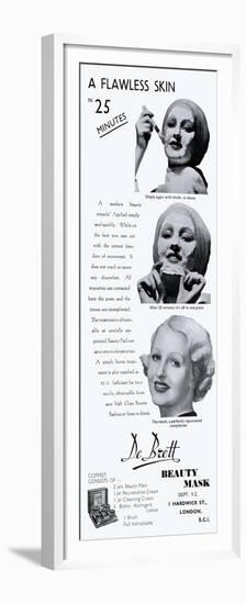 Advert for de Bret Beauty Masks 1934-null-Framed Premium Giclee Print