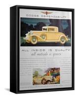 Advert for Dodge Cars, 1931-null-Framed Stretched Canvas