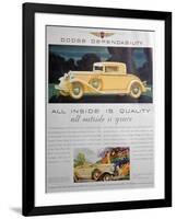Advert for Dodge Cars, 1931-null-Framed Giclee Print