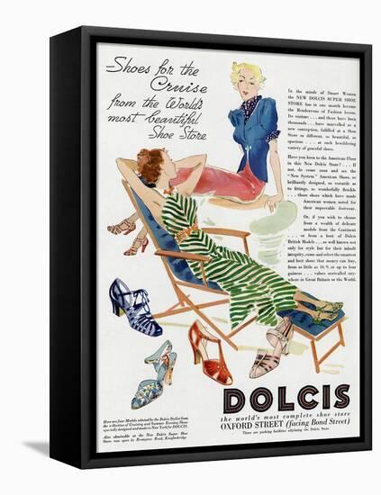 Advert for Dolcis Shoes 1936-null-Framed Stretched Canvas