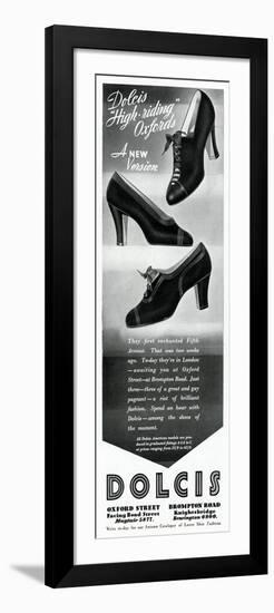 Advert for Dolcis Shoes 1936-null-Framed Art Print