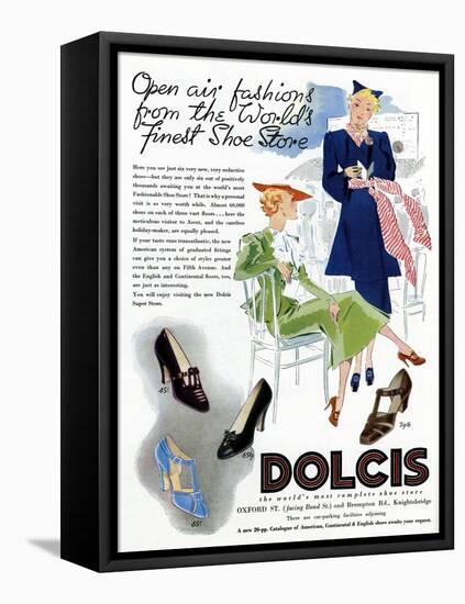 Advert for Dolcis Shoes 1946-null-Framed Stretched Canvas