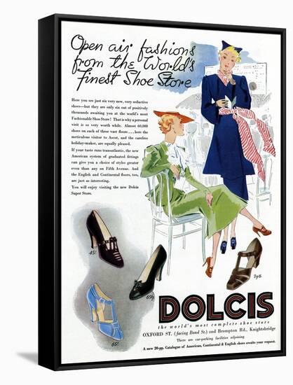Advert for Dolcis Shoes 1946-null-Framed Stretched Canvas