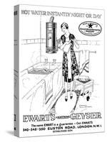 Advert for Ewart's Geyser Hot Water 1927-null-Stretched Canvas