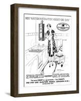 Advert for Ewart's Geyser Hot Water 1927-null-Framed Art Print