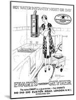 Advert for Ewart's Geyser Hot Water 1927-null-Mounted Art Print