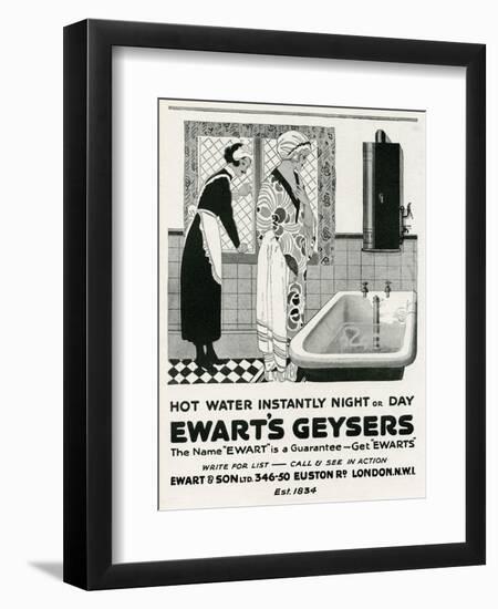 Advert for Ewart's Geysers 1926-null-Framed Art Print