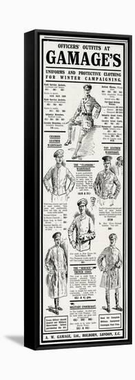 Advert for Gamages Officers Outfits 1915-null-Framed Stretched Canvas